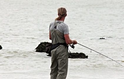 Angler im Hafen von Nordby